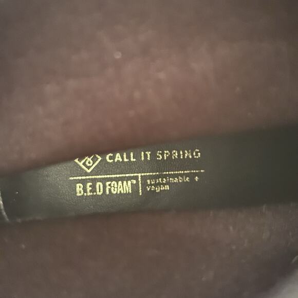 Call It Spring Brown Faux Leather Platform Chunky Heel Ankle Boots Women’s 11 - Picture 8 of 9